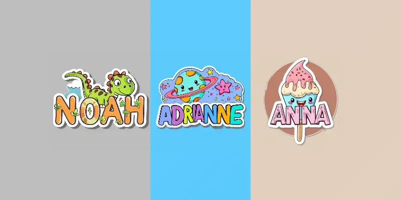 Kids Cartoon Personalised Name Tags generated by undefined