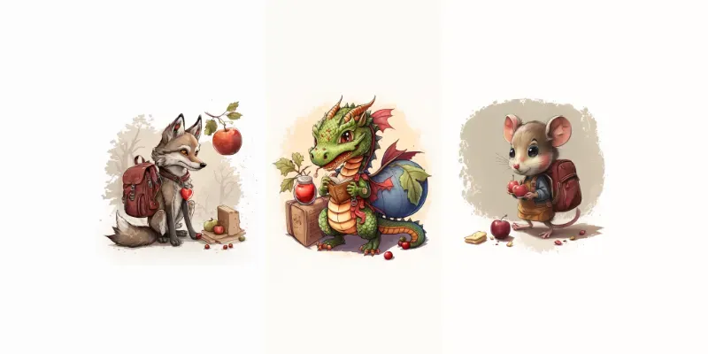 Childbook Animals Illustrations generated by undefined