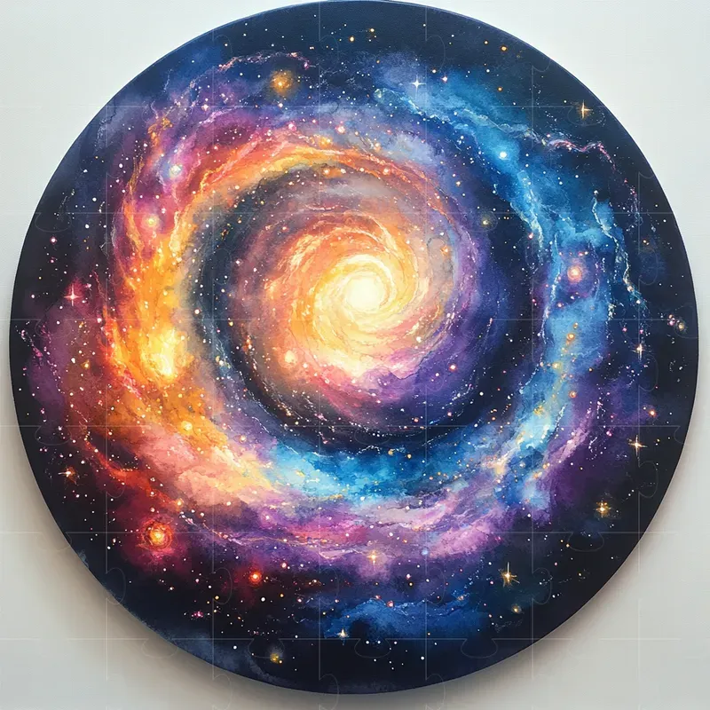 Vibrant Circular Watercolor Landscapes