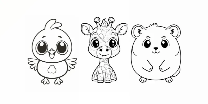 Oversized Cartoon Animal Coloring Pages generated by undefined