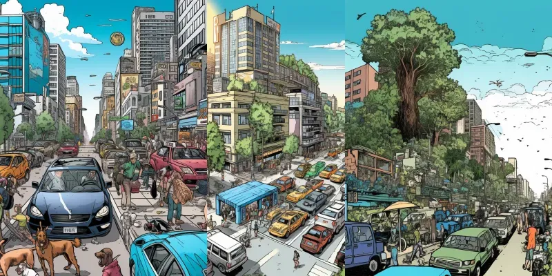 Big City Life Comic Art generated by undefined