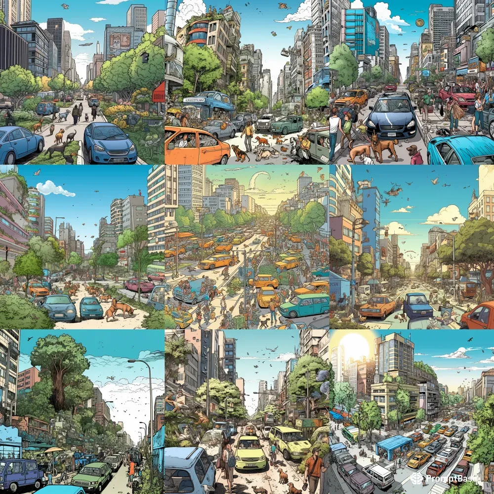 Big City Life Comic Art