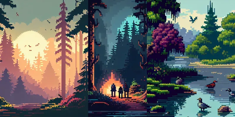Stunning Pixel Art Landscapes generated by undefined