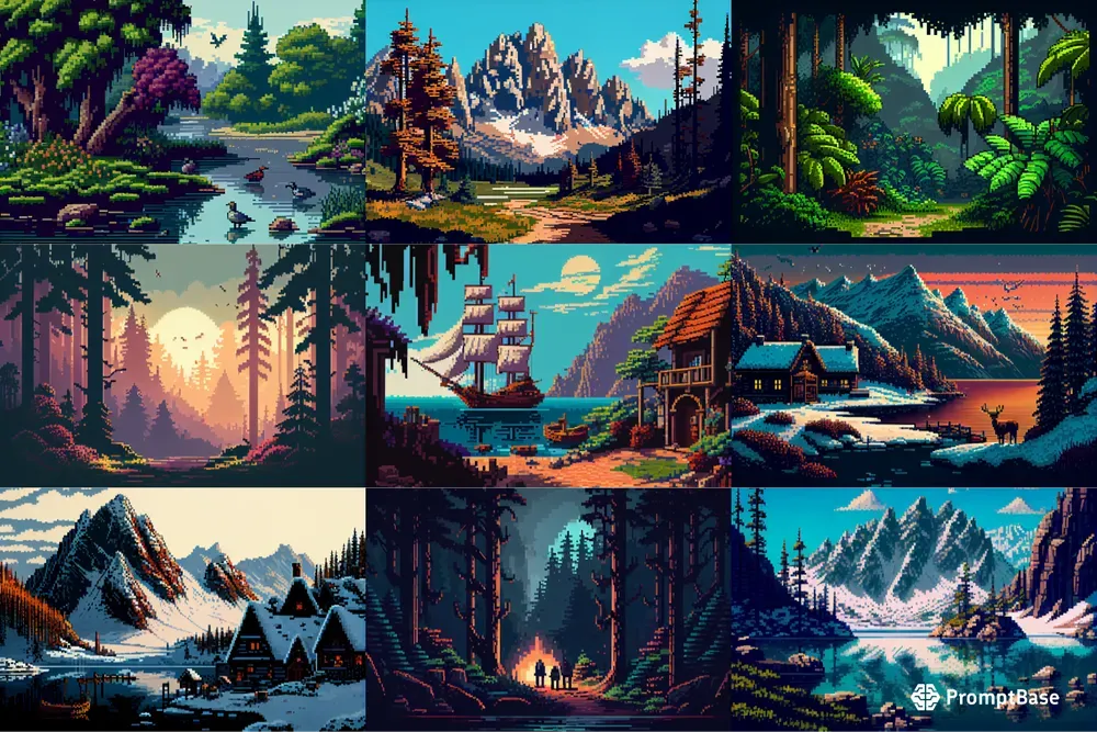 Stunning Pixel Art Landscapes