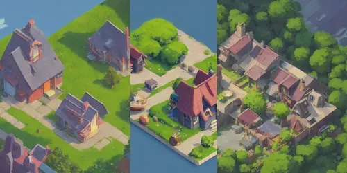 Video Game Houses generated by stable-diffusion