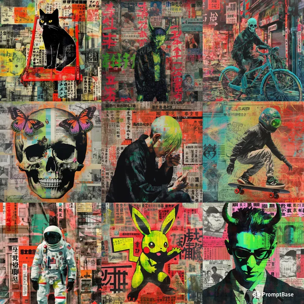 Manga Inspired Collage Art