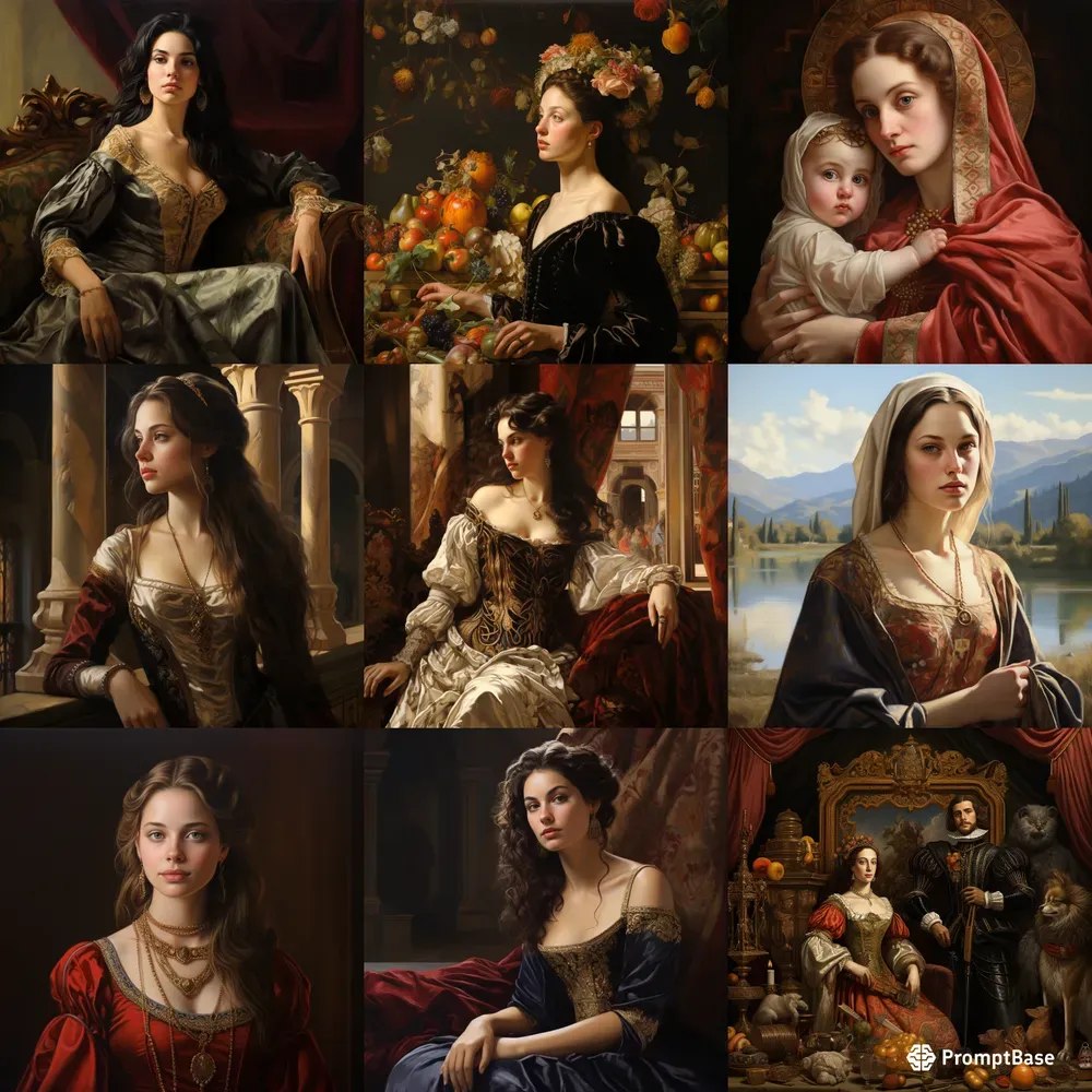 Renaissance Portraits Oil Paintings