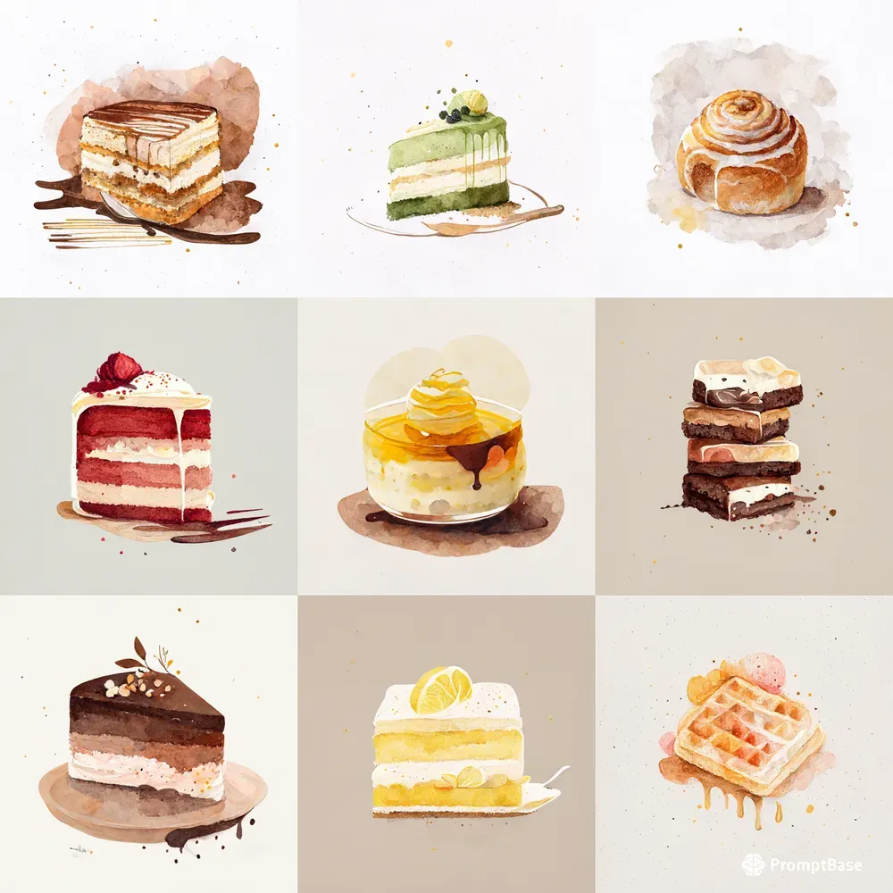 Watercolor Art Desserts