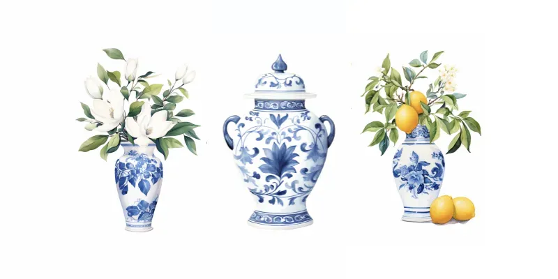 Ginger Jar Chinoiserie Cliparts generated by undefined