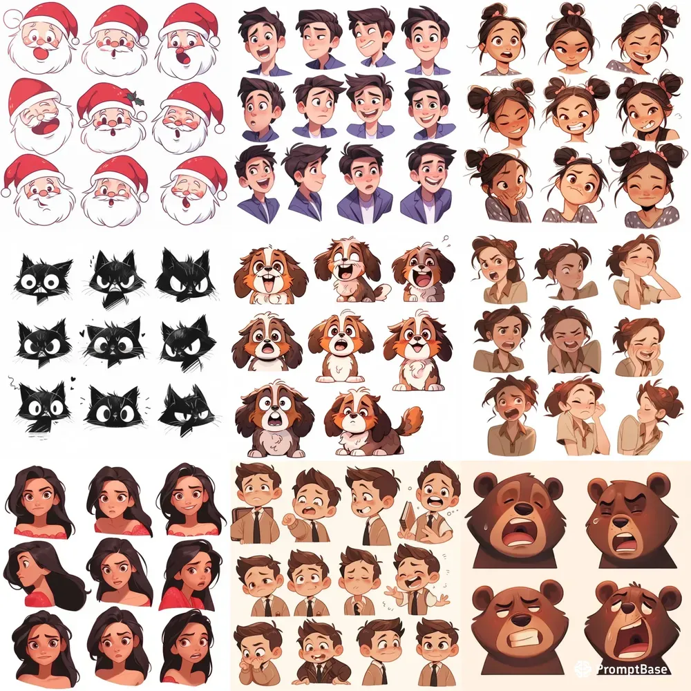 Emoticon Character Sheets And Stickers