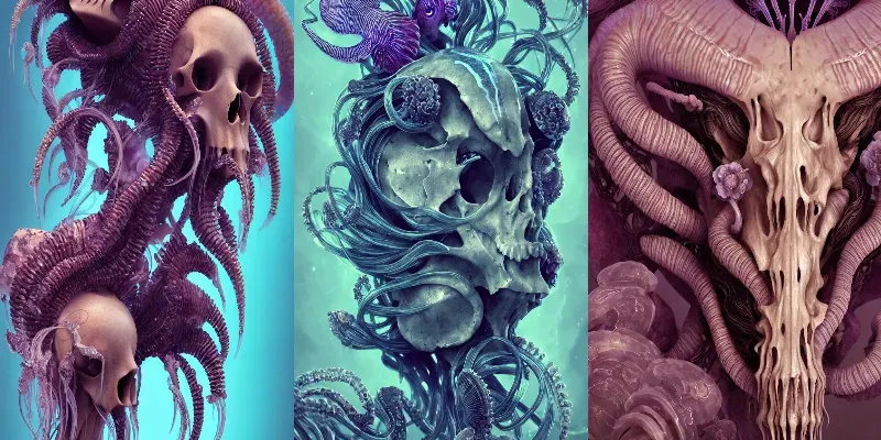 Futuristic Alien Skulls generated by undefined