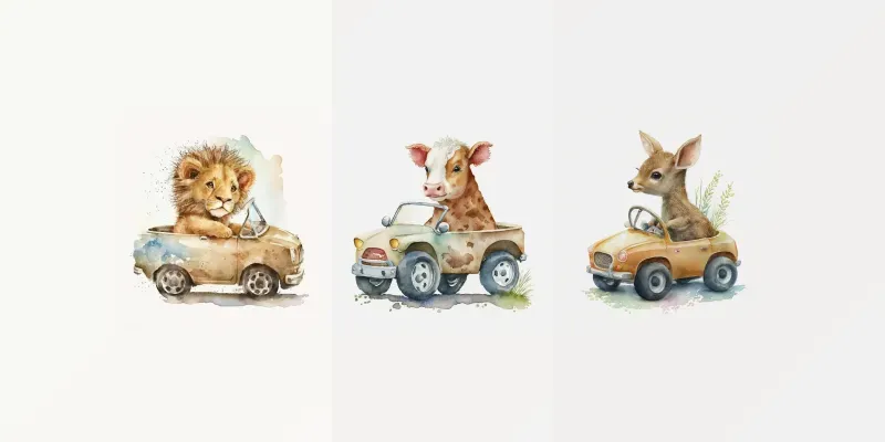 Car Driving Animals generated by undefined