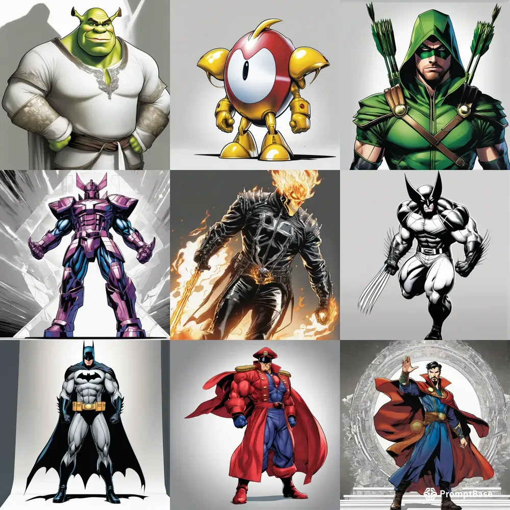 Iconic Manga Style Superheroes
