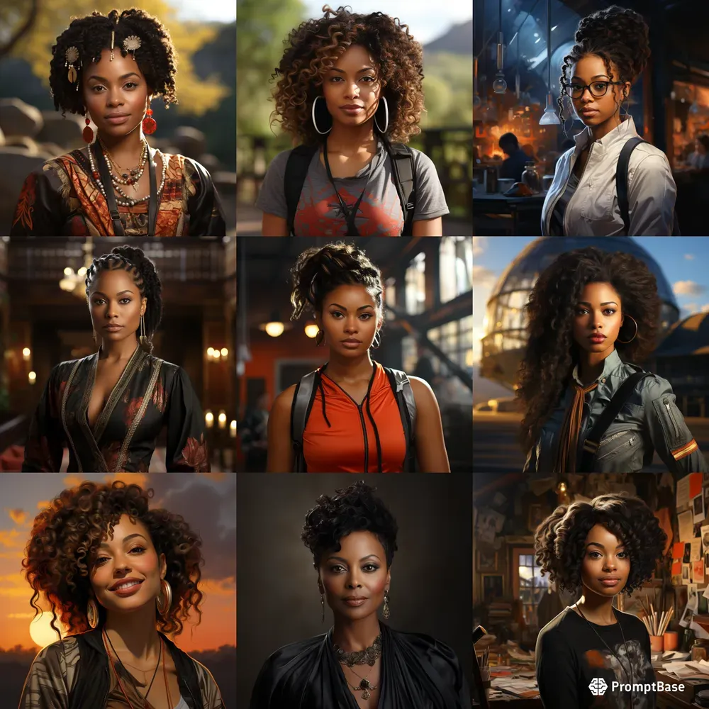 Realistic Black Women Portraits