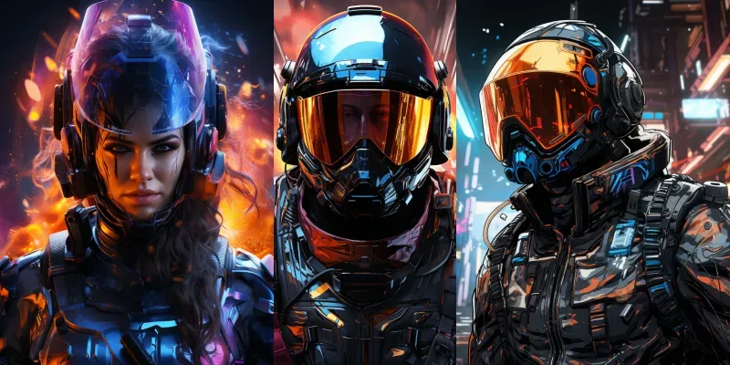 Scifi Cyberpunk Neon Comic Book Art generated by undefined