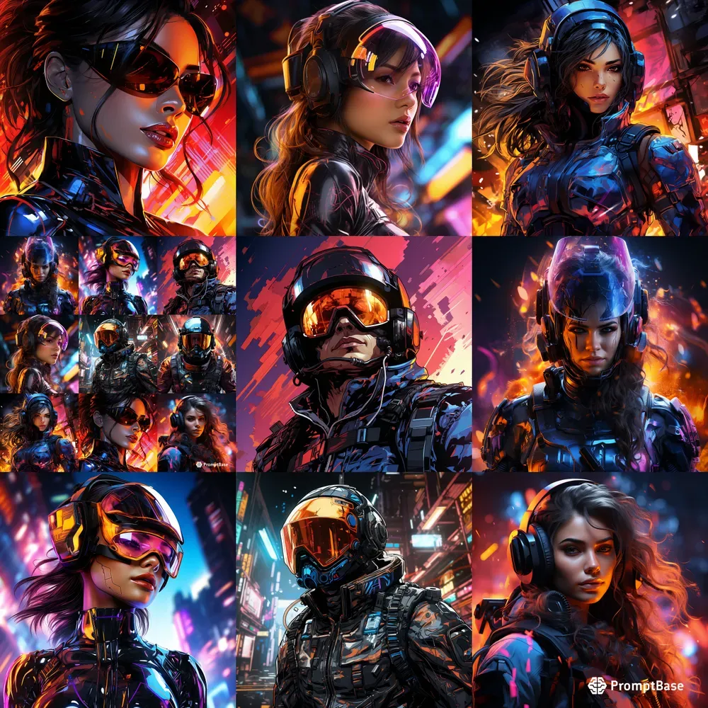 Scifi Cyberpunk Neon Comic Book Art