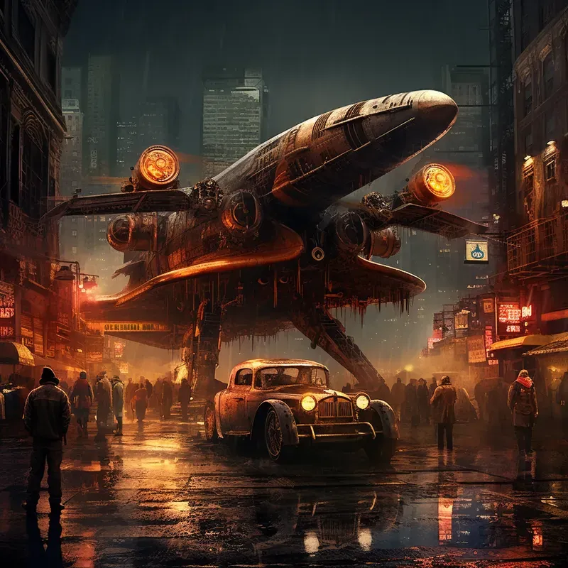 Steampunk Wartime City Neon Skirmishes