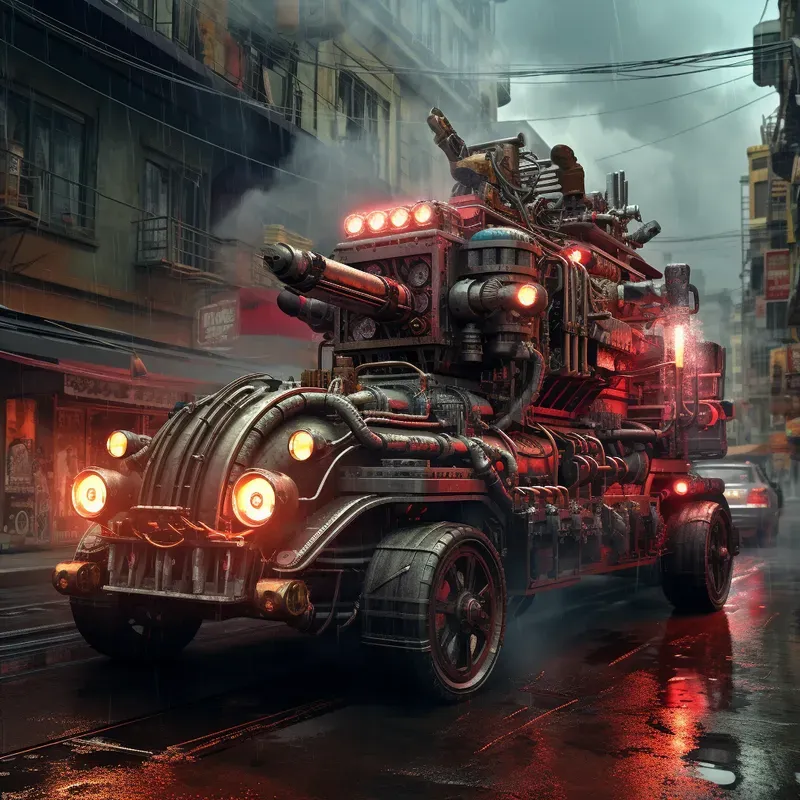 Steampunk Wartime City Neon Skirmishes