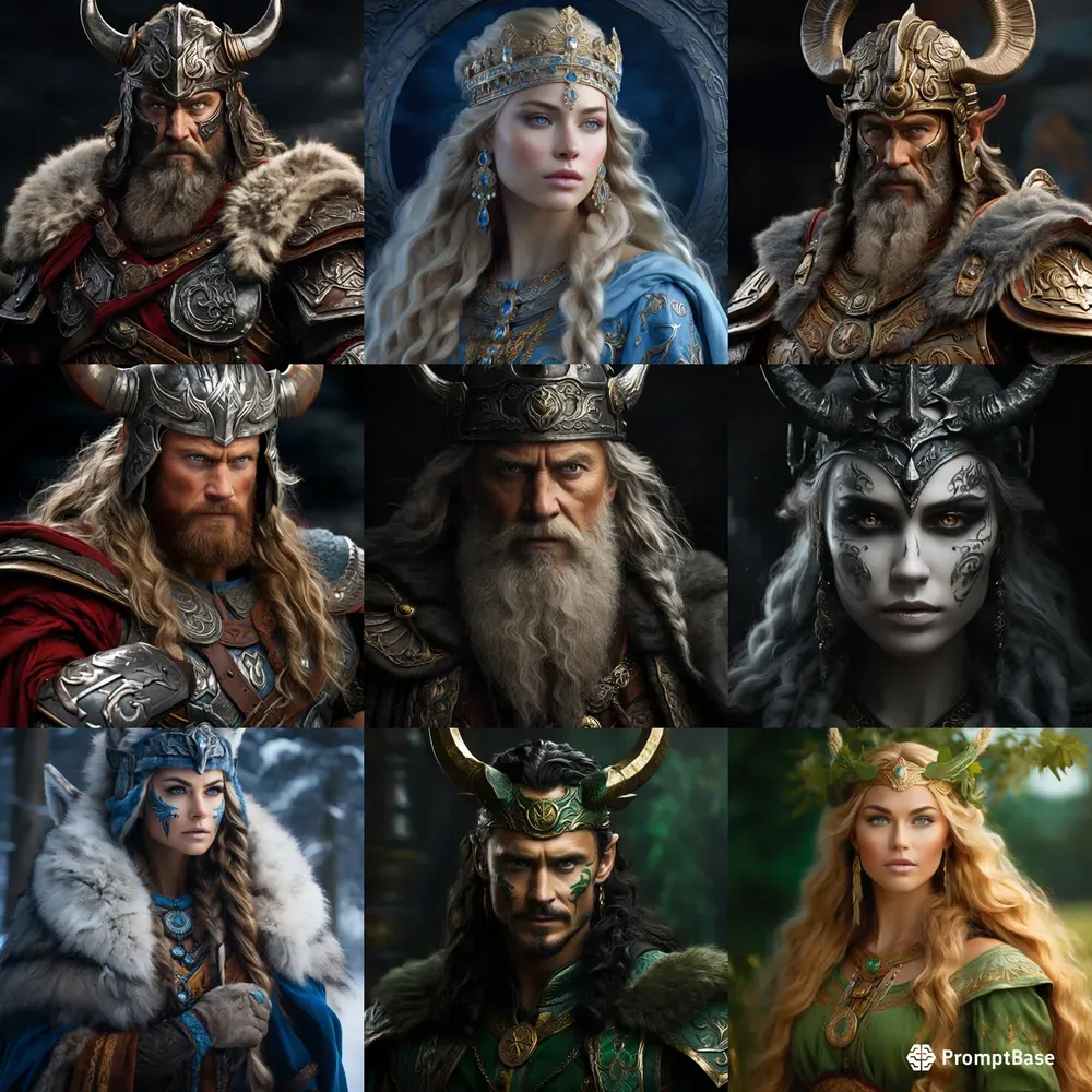 Detailed Norse God Visual Illustrations