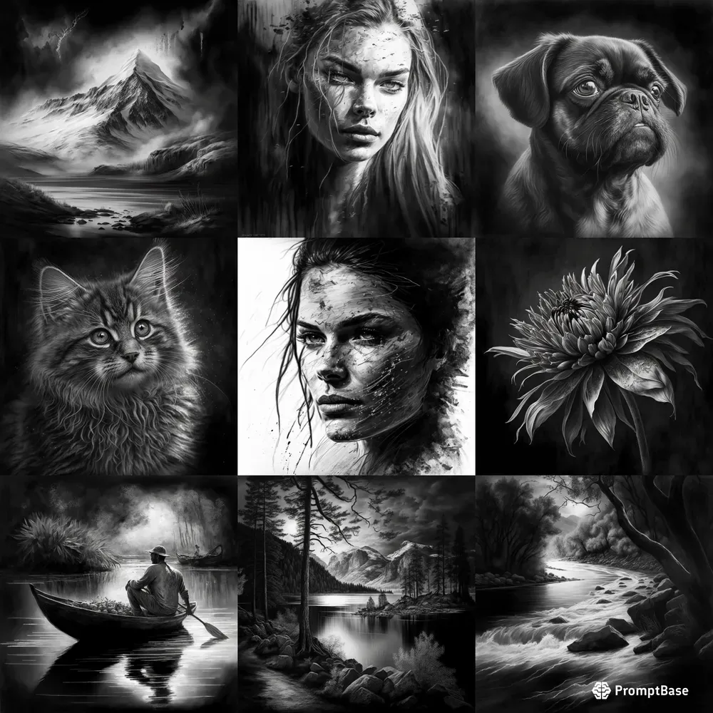 Artistic Charcoal Drawings