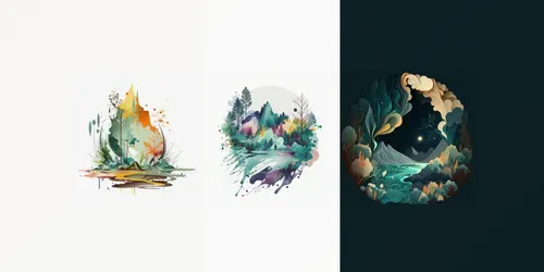 Abstract Nature T-shirt Designs generated by midjourney