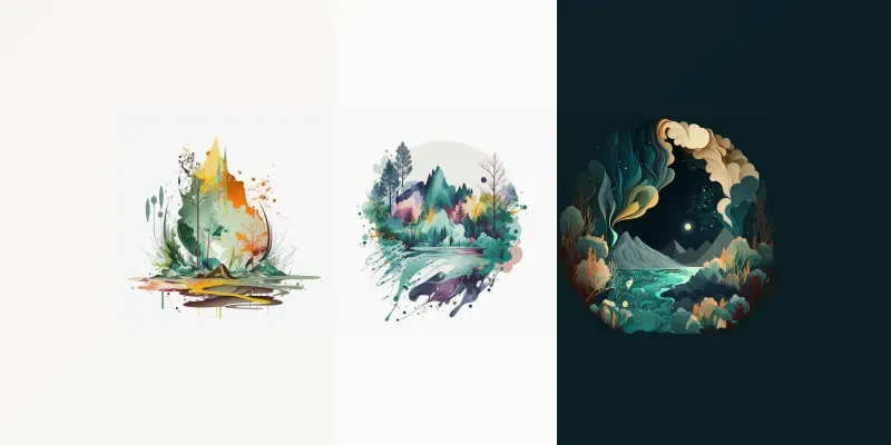 Abstract Nature T-shirt Designs generated by undefined