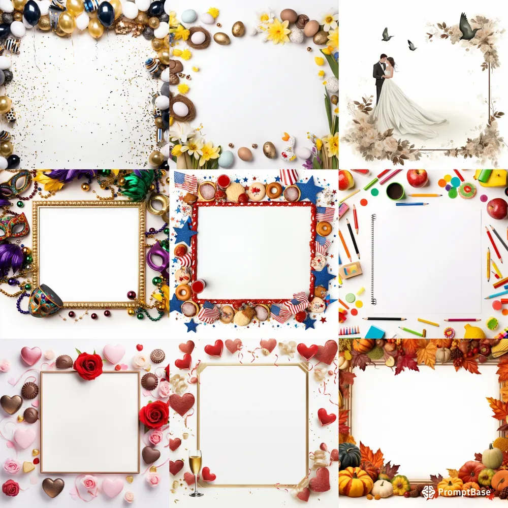 Blank White Frames For Special Occasions