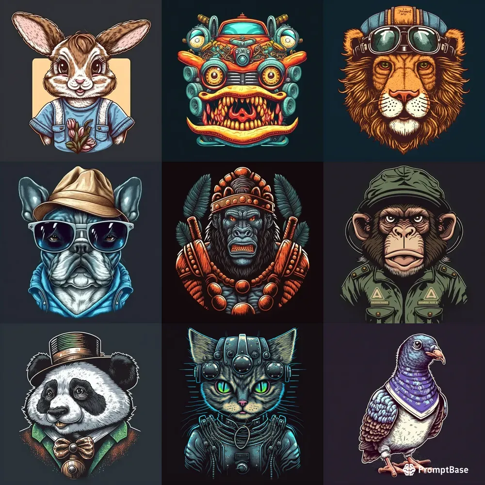 Vintage Animal T-Shirt Designs