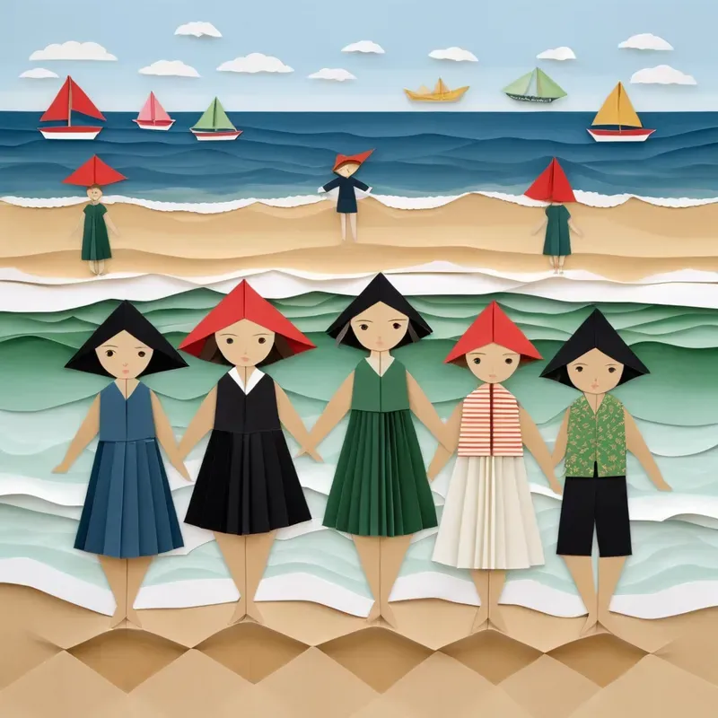 Origami Collage Style