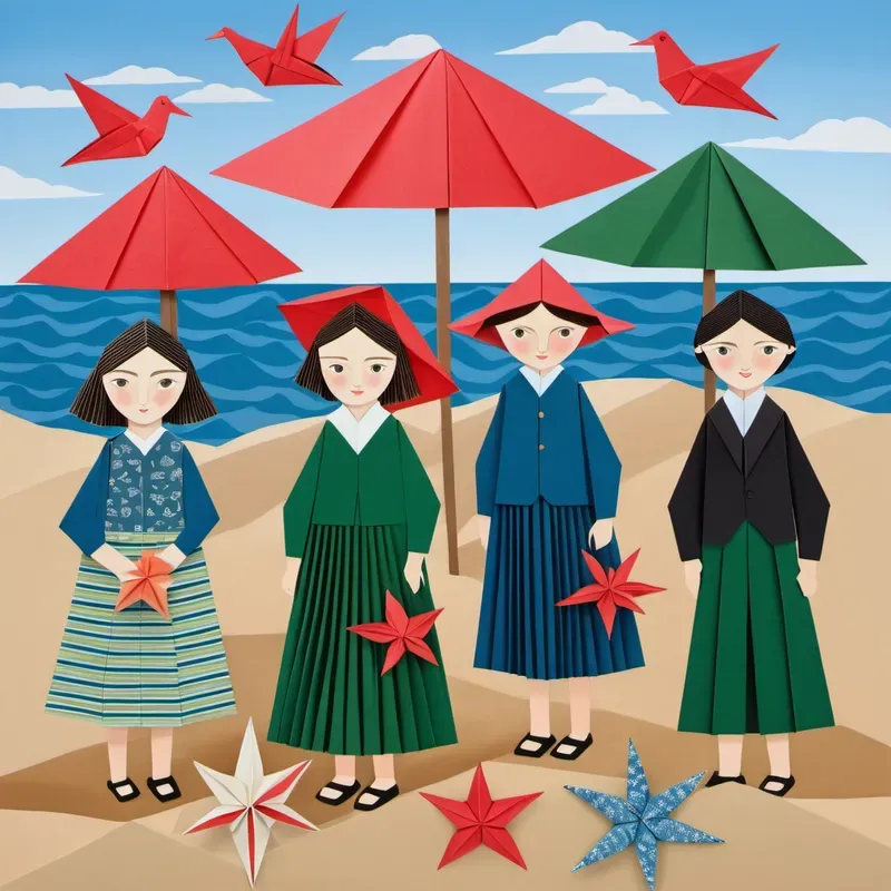Origami Collage Style