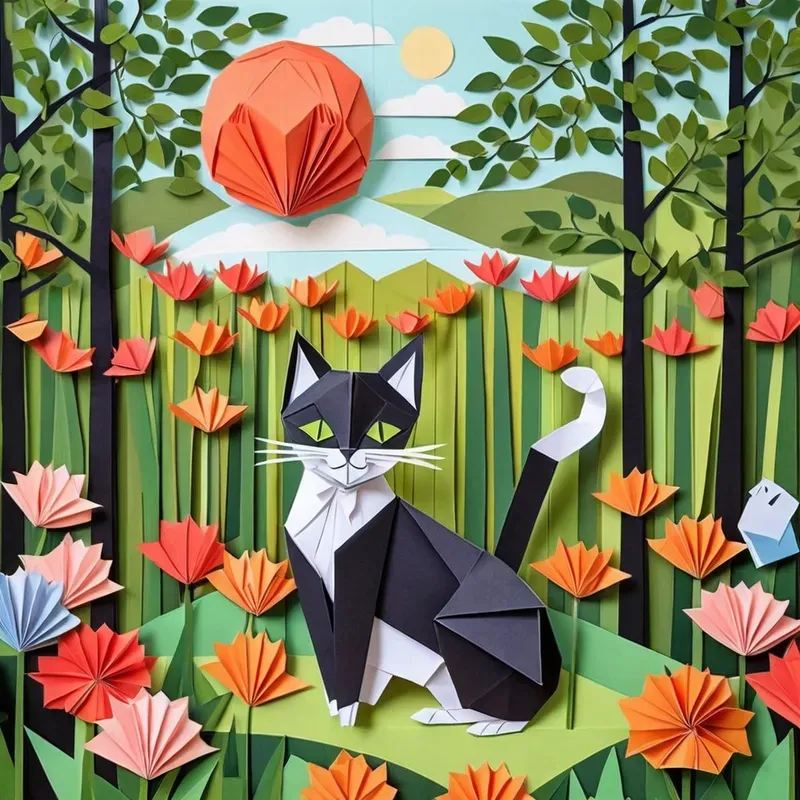 Origami Collage Style