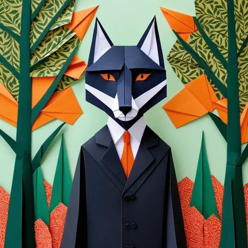 Origami Collage Style