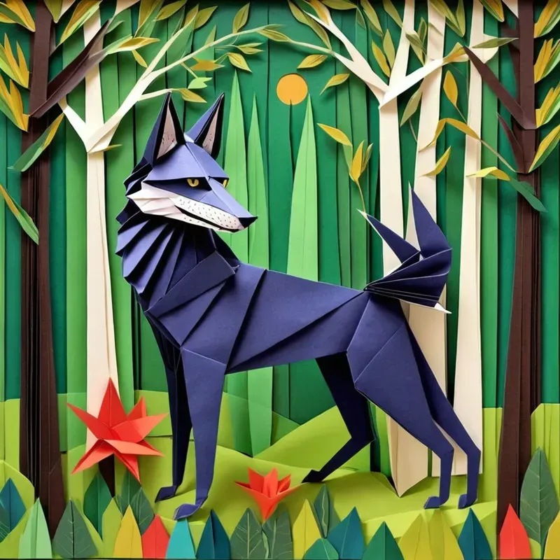 Origami Collage Style
