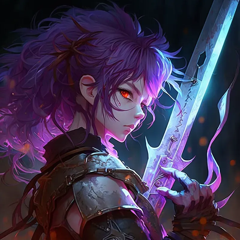 Sword Anime Girls Character Concept Art