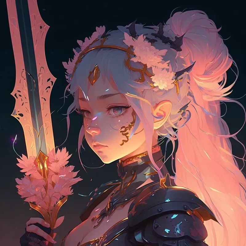 Sword Anime Girls Character Concept Art