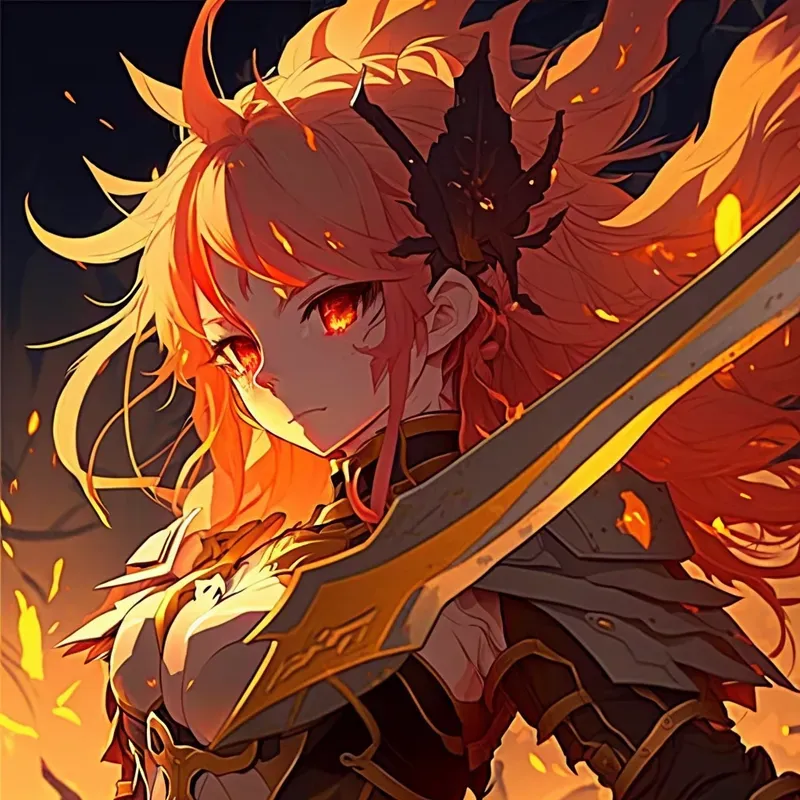 Sword Anime Girls Character Concept Art