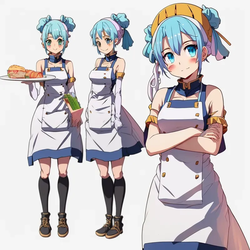 Neon Inventor Anime Girls Character Concept Art