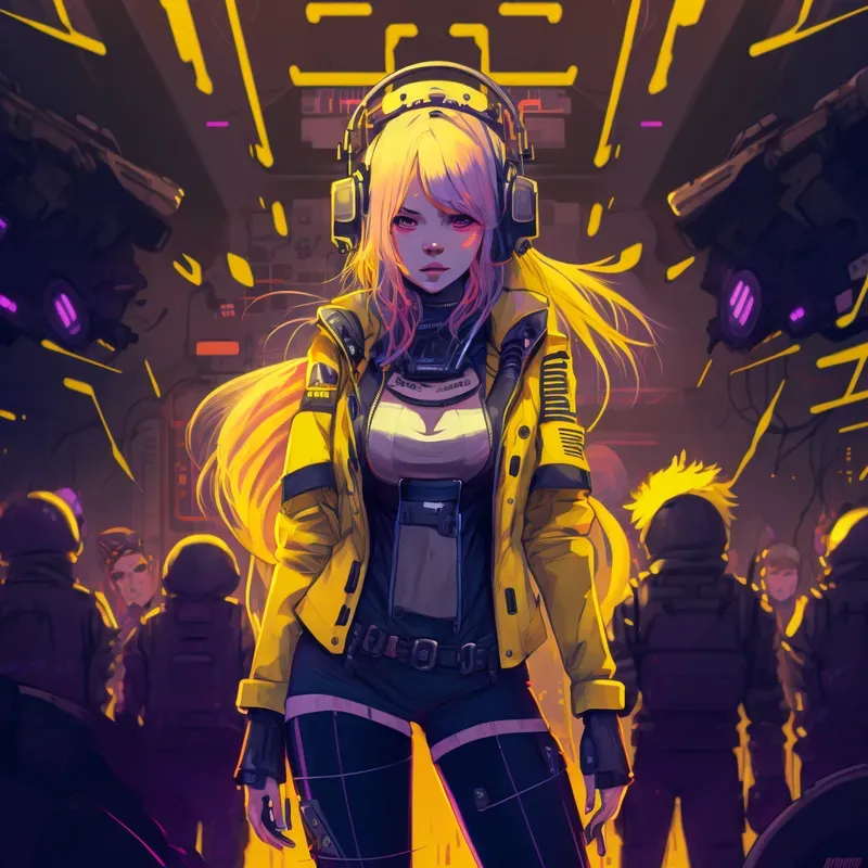 Neon Cyber Dreams Anime Girls Manga
