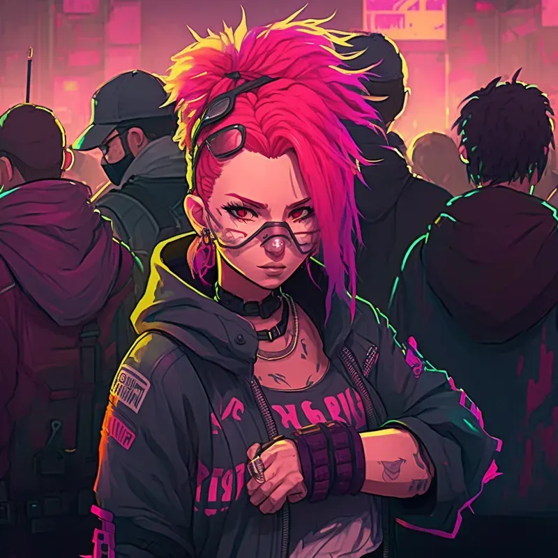 Neon Cyber Dreams Anime Girls Manga