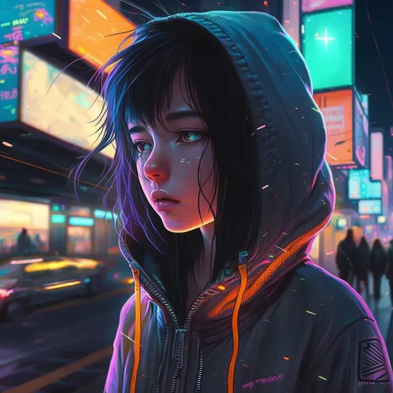 Neon Cyber Dreams Anime Girls Manga