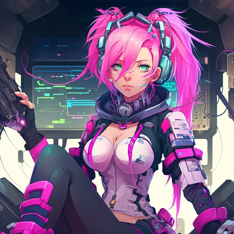 Neon Cyber Dreams Anime Girls Manga