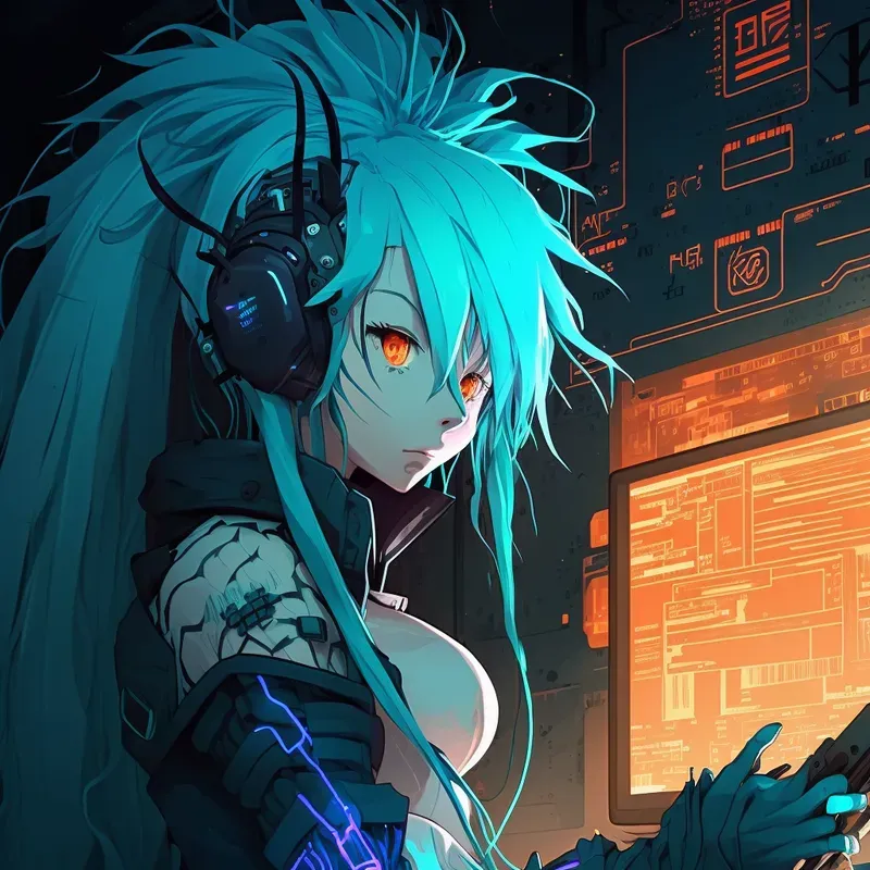 Neon Cyber Dreams Anime Girls Manga