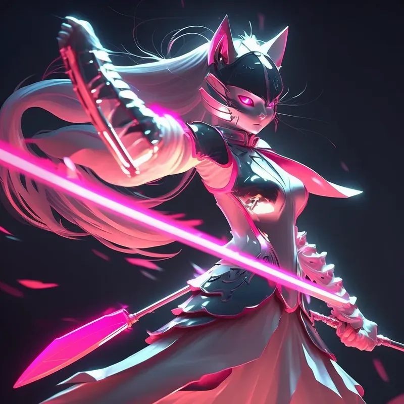 Neon Nightshade Neko Anime Girls Concepts
