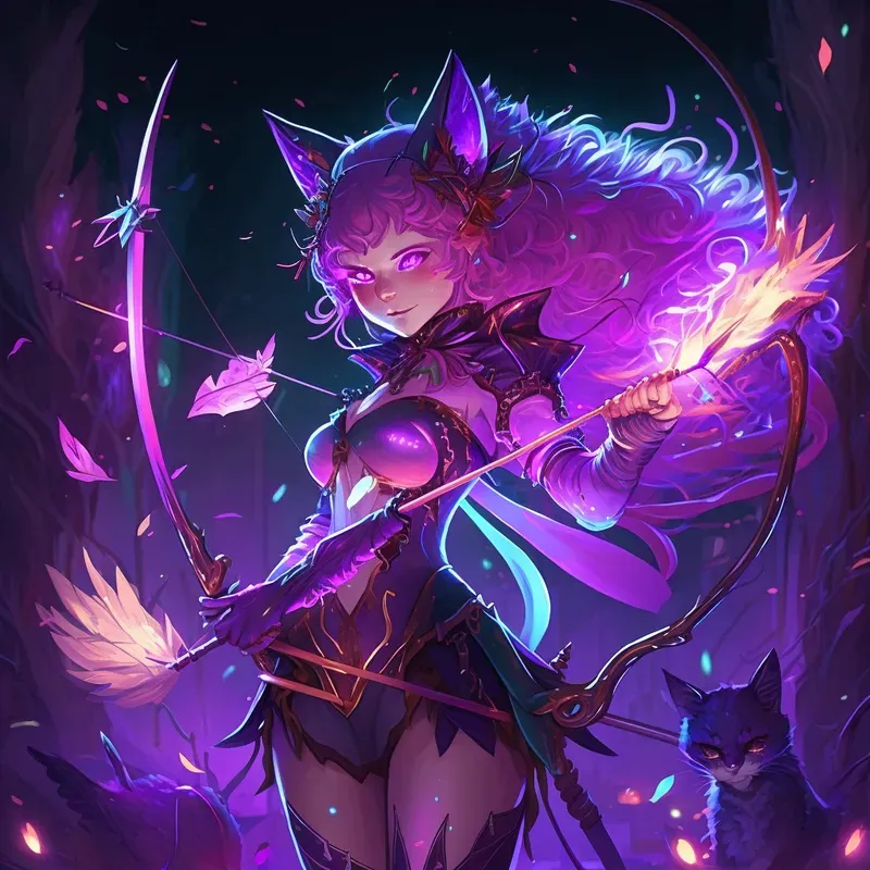 Neon Nightshade Neko Anime Girls Concepts