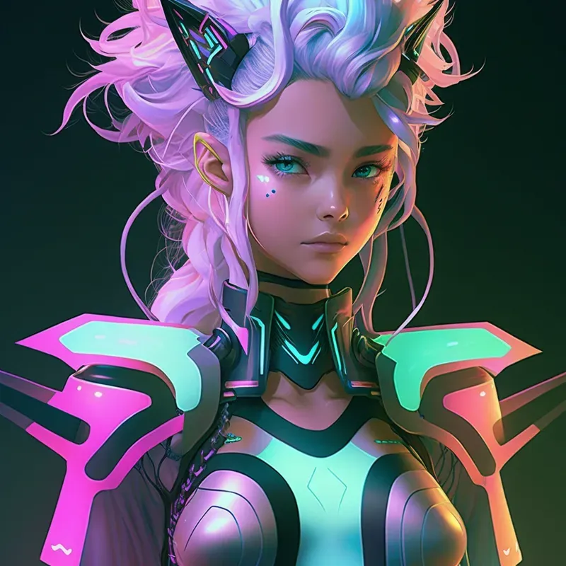 Cybermoon Neon Anime Girls Characters 3D