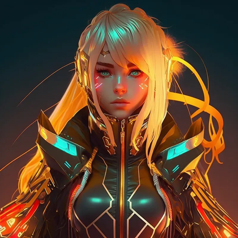 Cybermoon Neon Anime Girls Characters 3D
