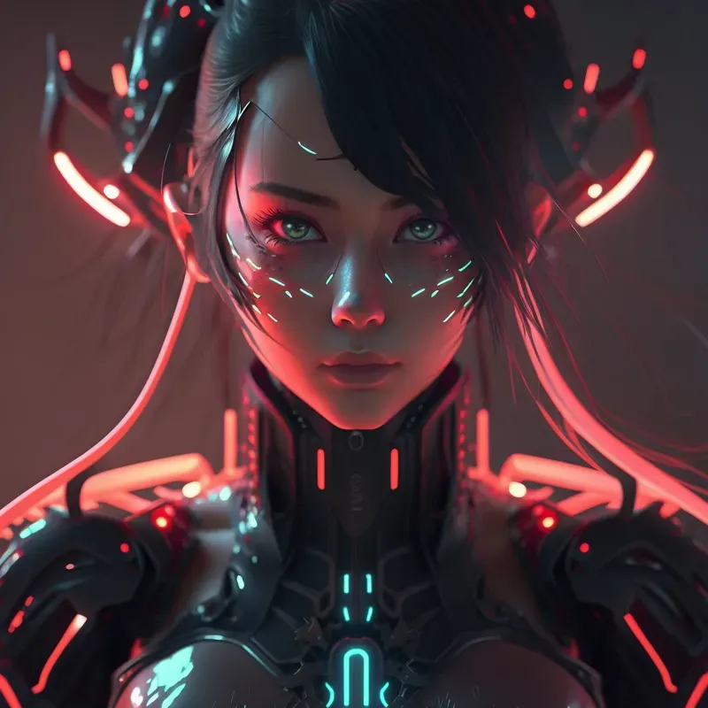Cybermoon Neon Anime Girls Characters 3D