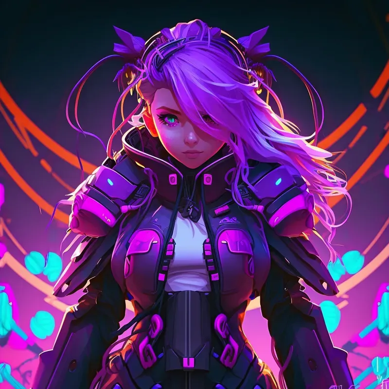 Cybermoon Neon Anime Girls Characters 3D