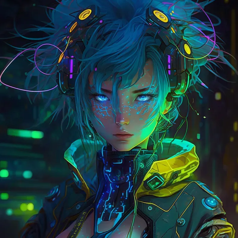 Cybermoon Neon Anime Girls Characters 3D