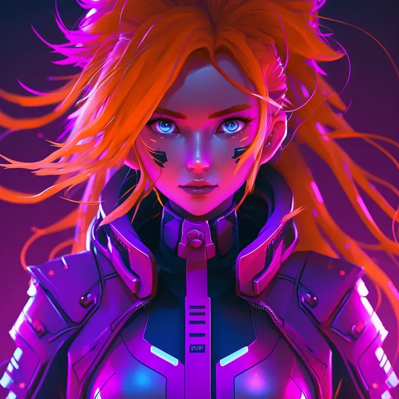 Cybermoon Neon Anime Girls Characters 3D